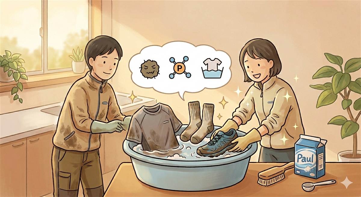 Featured image of post 山帰りの泥だらけウェア洗濯術｜有リン洗剤を上手に使ってラクに洗濯